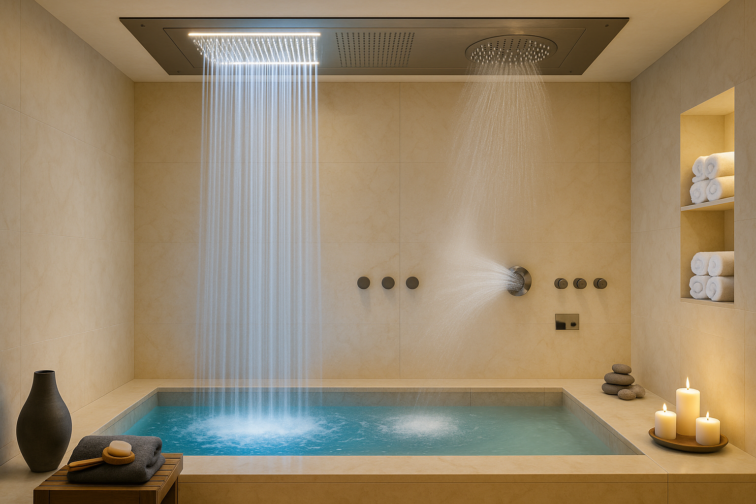 FontanaShowers HydroSteel LED Rainfall Shower System